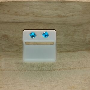 Sterling‎ Silver Blue Stud Earrings